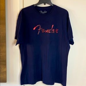 FENDER Mens Blue T-shirt size XL
